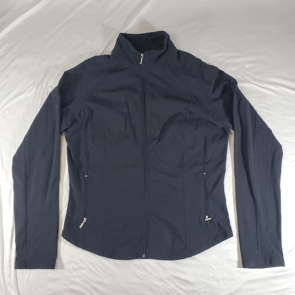 Roots Yoga Black Full Zip Athletic Jacket Womens Medium Athleisure